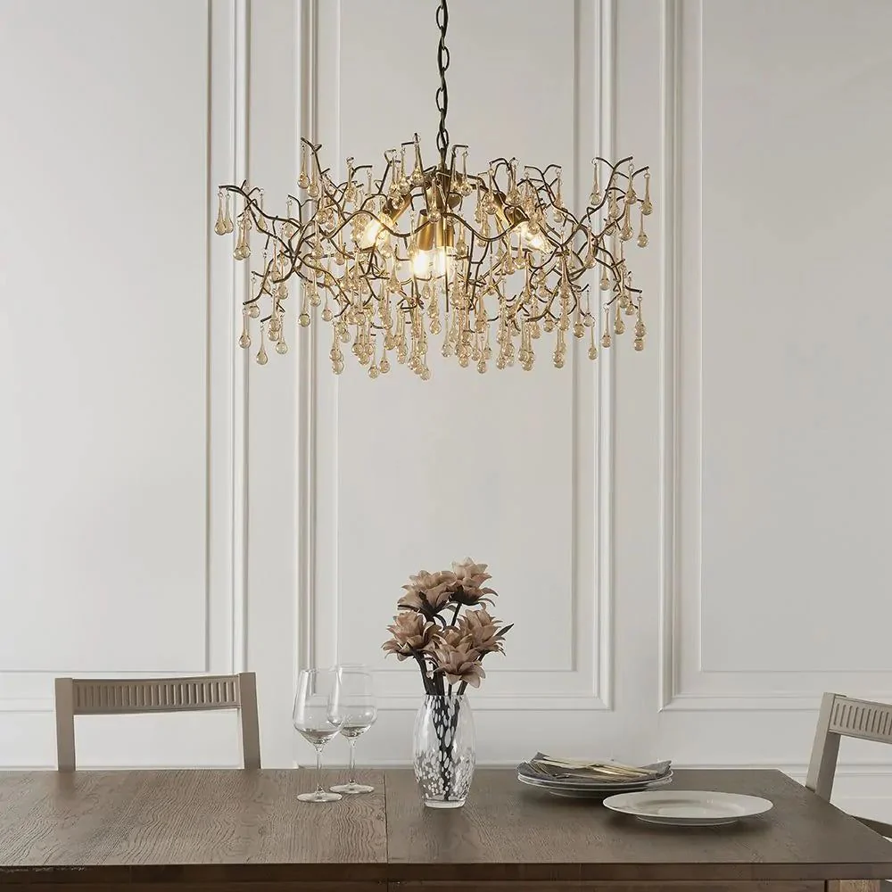 Athena 4L Centre Ceiling Light -  Aged Gold & Aged Silver  Finish - Image 3