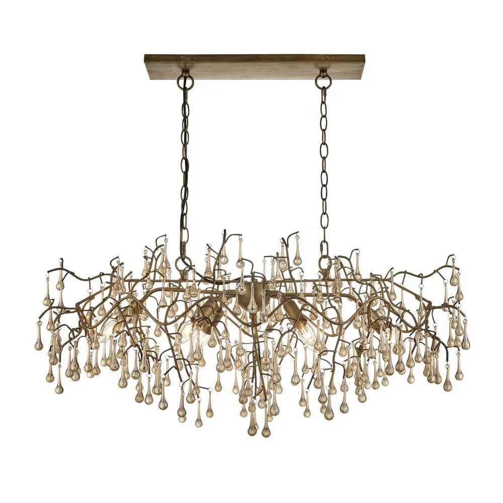 Athena 6L Kitchen Island Light - Aged Gold & Champagne Finish