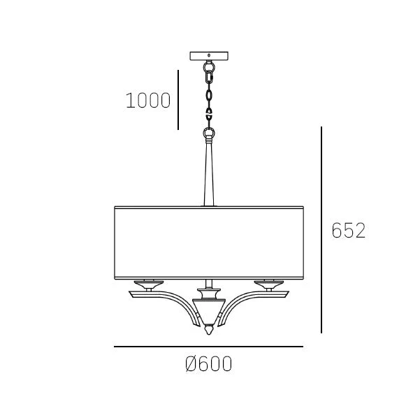 Atlanta hanging shade light - Nickel finish - Image 6