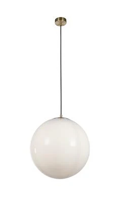 Atom Pendant Various Sizes - Satin Silver/ Satin  Brass & Opal Glass - Image 3