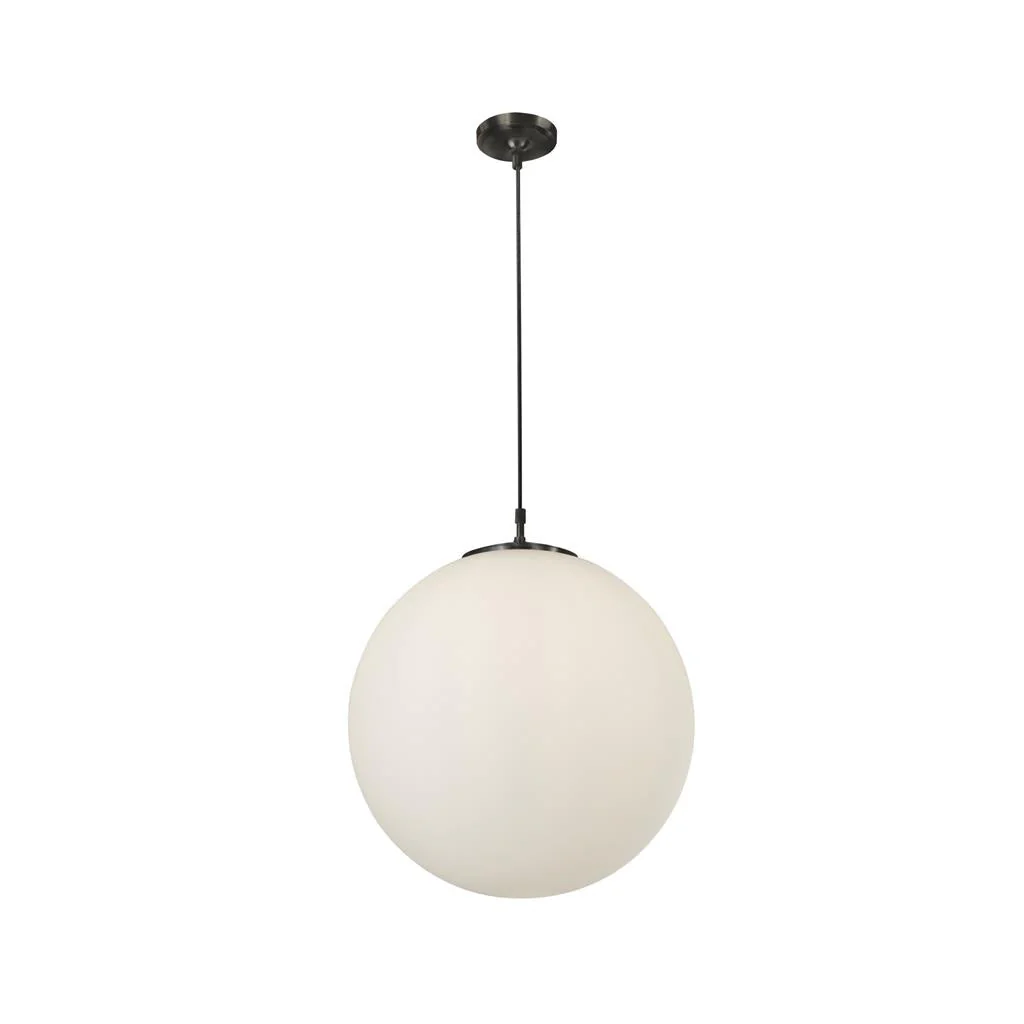 Atom Pendant Various Sizes - Satin Silver/ Satin  Brass & Opal Glass - Image 7