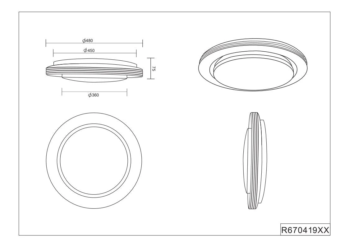 Atria LED Flush Light - Various Size & Finish - Image 10