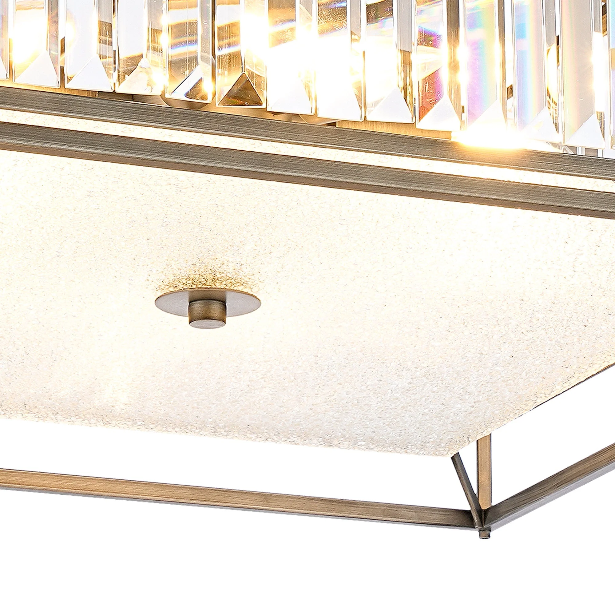 Attica Fixed Crystal Centre Ceiling Light/Semi Flush Light, 4/6/12Lt x E14, Pewter & Clear & Grain Glass - Image 16