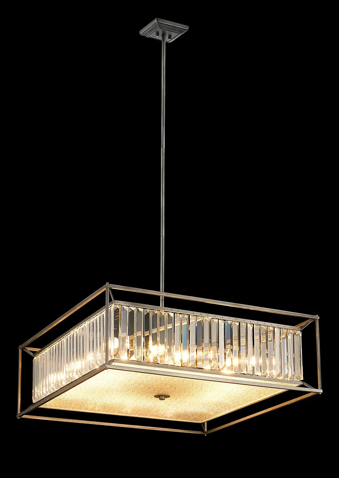 Attica Fixed Crystal Centre Ceiling Light/Semi Flush Light, 4/6/12Lt x E14, Pewter & Clear & Grain Glass - Image 28