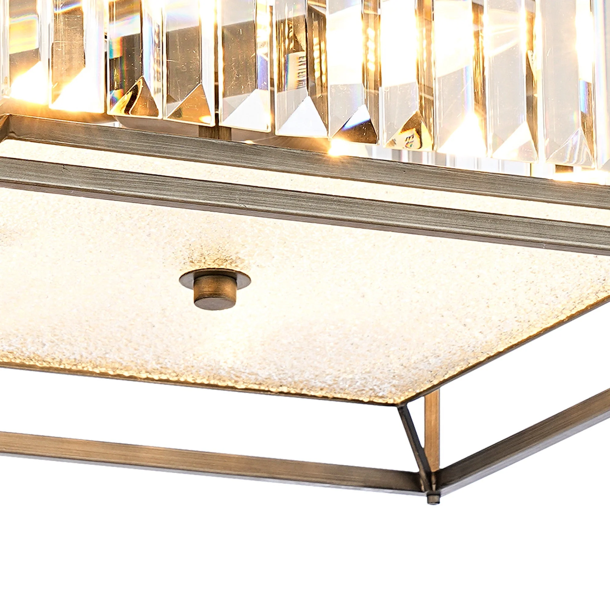 Attica Fixed Crystal Centre Ceiling Light/Semi Flush Light, 4/6/12Lt x E14, Pewter & Clear & Grain Glass - Image 8