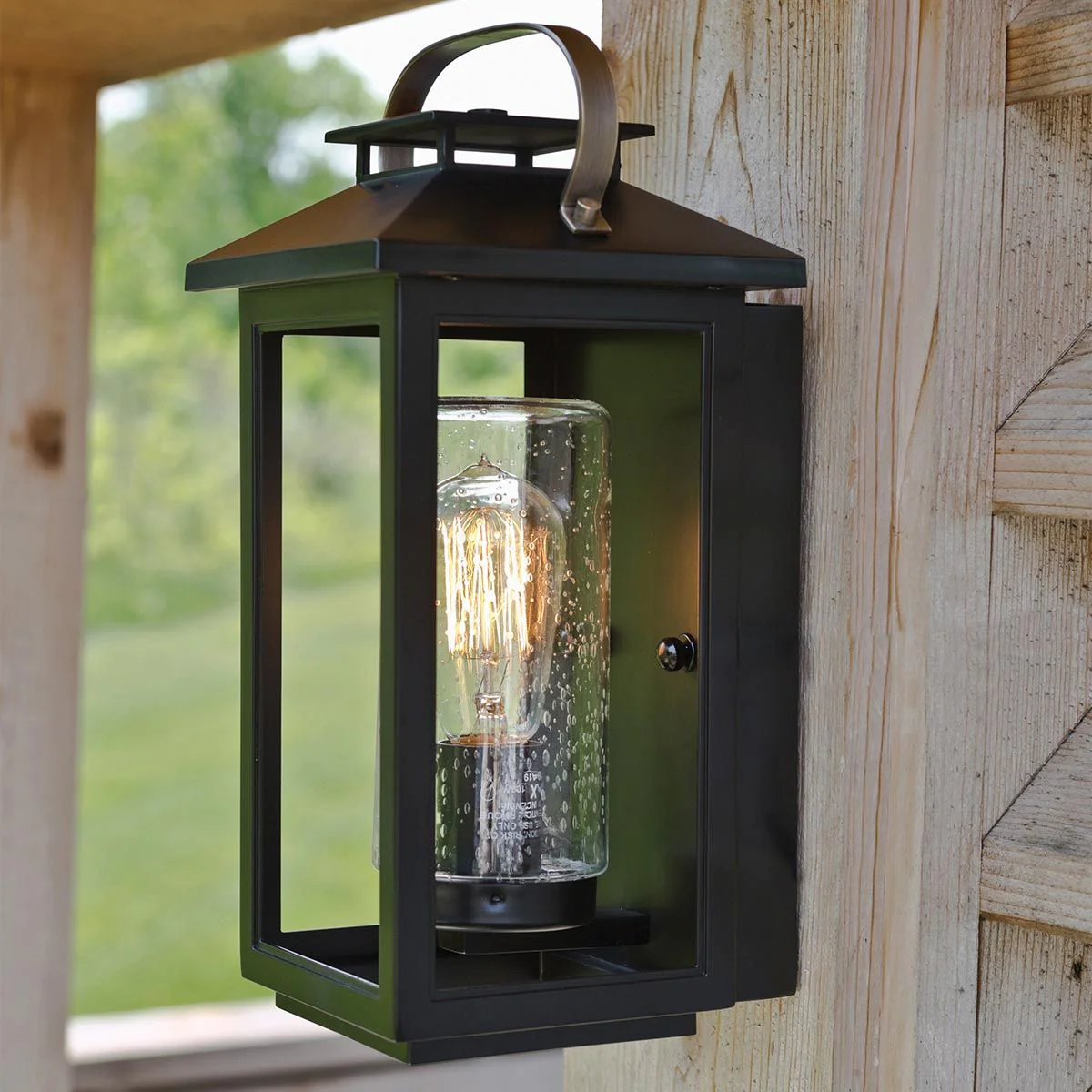 Atwater 1 Light Small/Medium/Large Wall Lantern - Black E27 IP44 - Image 10
