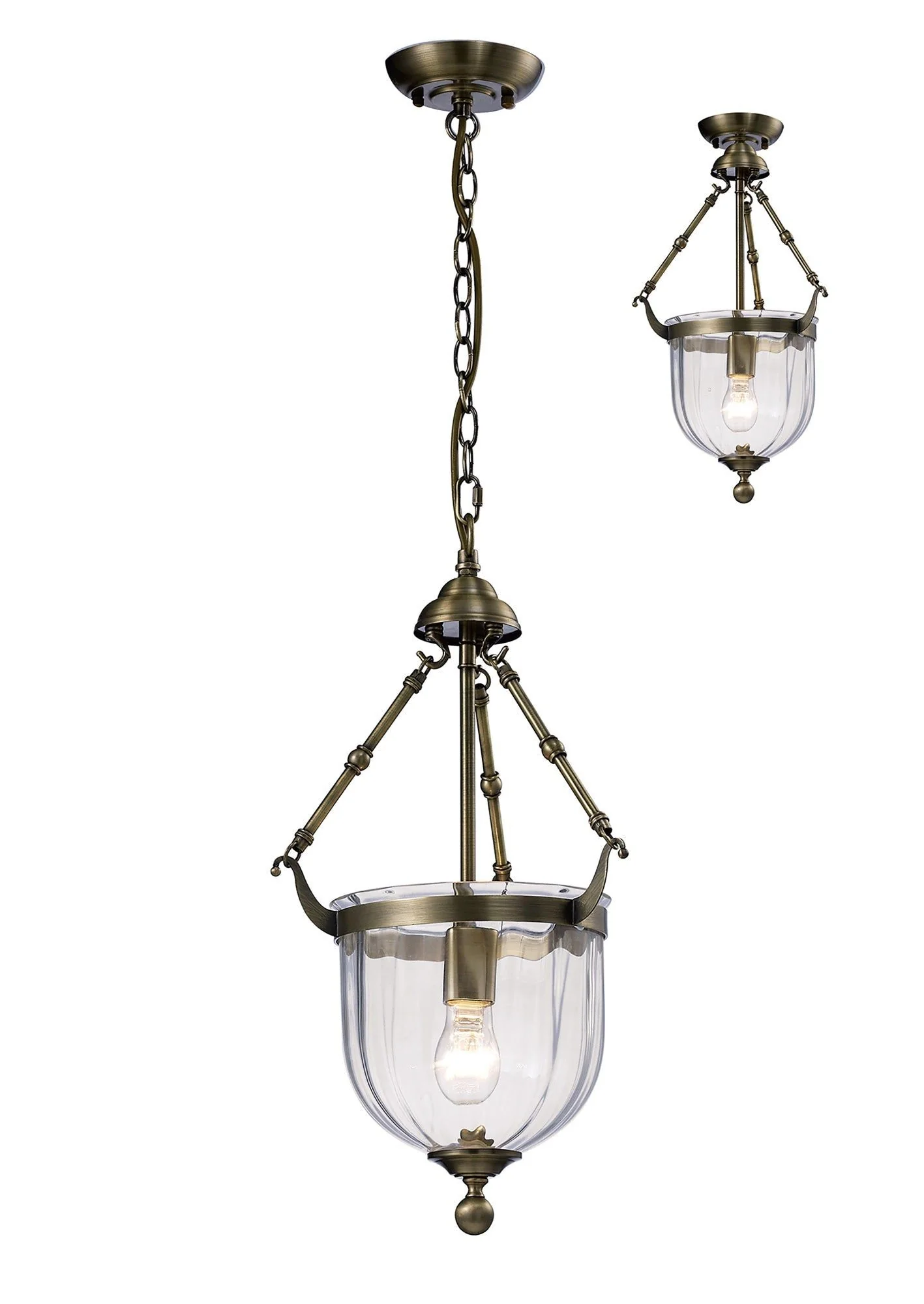 Aubrey Pendant 1/3 Light Polished Chrome/Antique Brass-Finish - Image 4