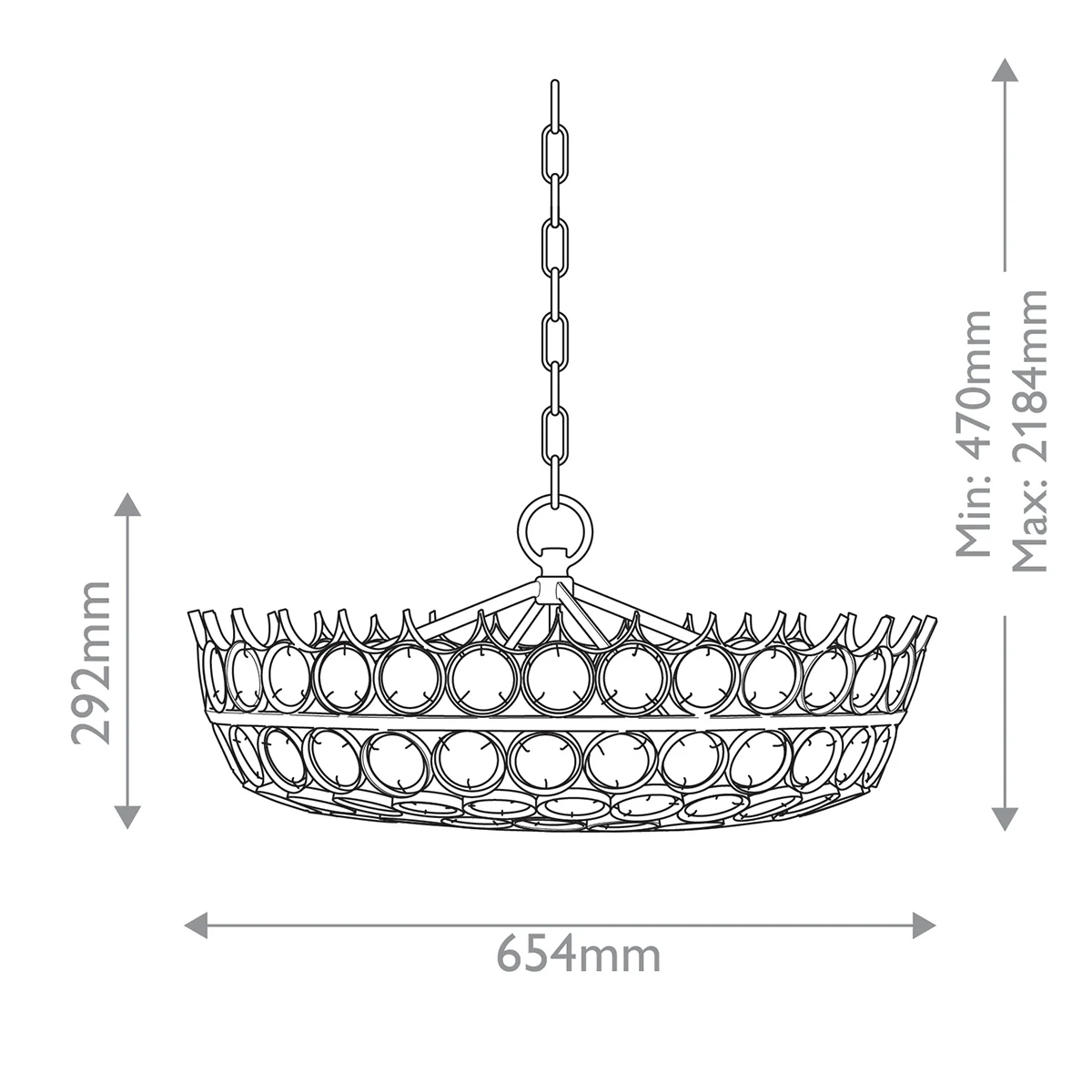 Augustus 6 lt Small Chandelier E14 - Image 9