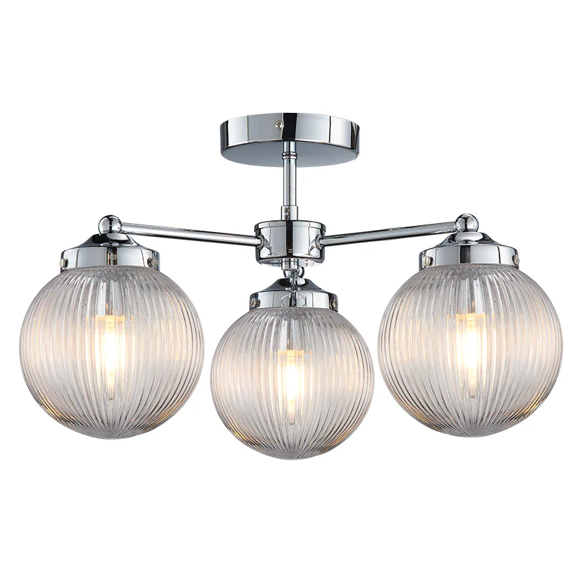 Aura Bathroom Ceiling Light- Antique Brass/ Polished Chrome - Image 2