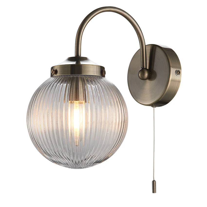 Aura Bathroom Wall Light IP44- Antique Brass/ Polished Chrome - Image 2