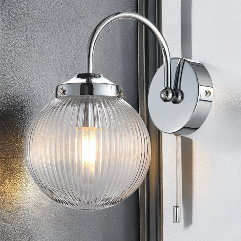 Aura Bathroom Wall Light IP44- Antique Brass/ Polished Chrome - Image 3