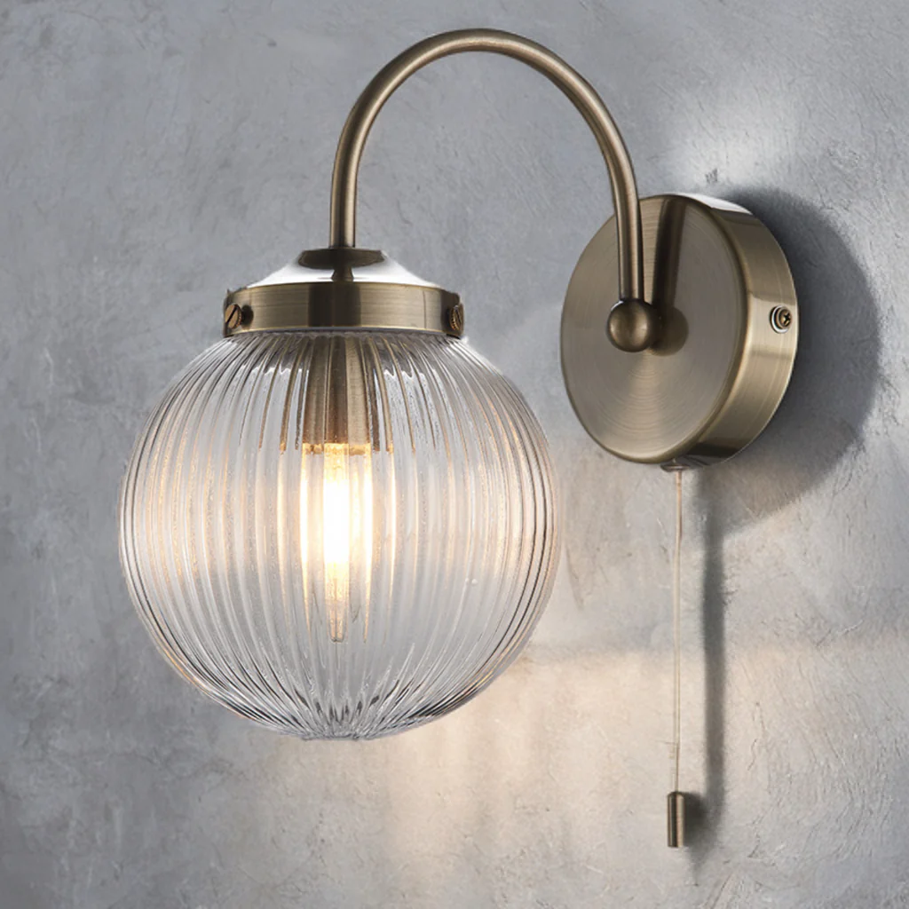 Aura Bathroom Wall Light IP44- Antique Brass/ Polished Chrome - Image 4