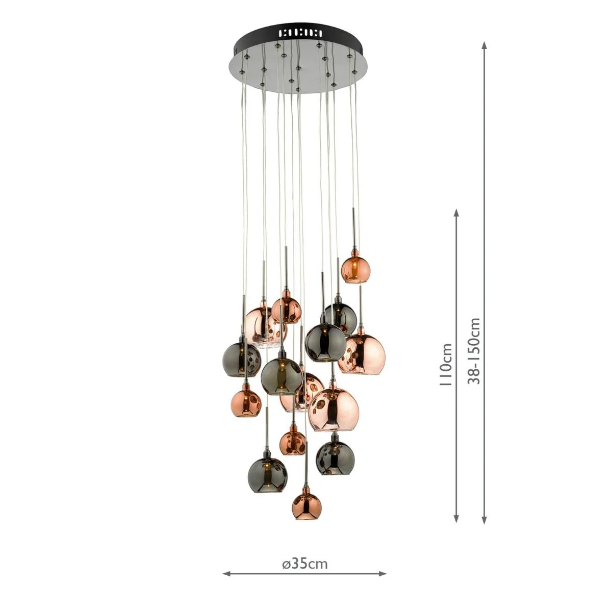 Aurelia 15 Light Cluster Fitting Copper & Bronze - Promotional Offer - Image 2