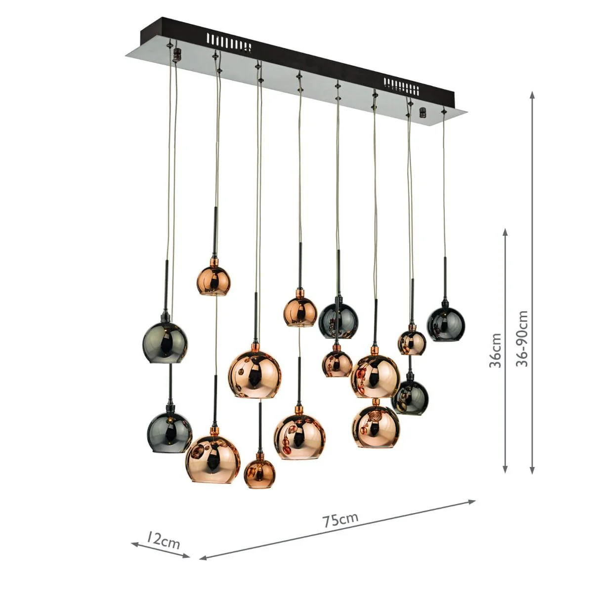 Aurelia 15lt Bar Cluster Fitting Black Chrome & Multi Colour - Image 4