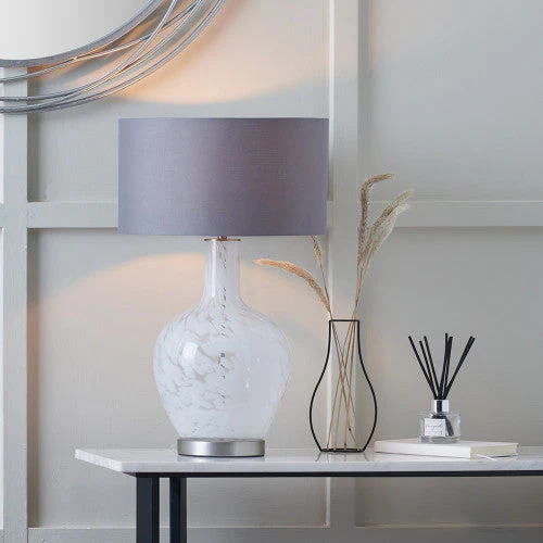 Aurora Speckled White Glass Table Lamp - Image 5