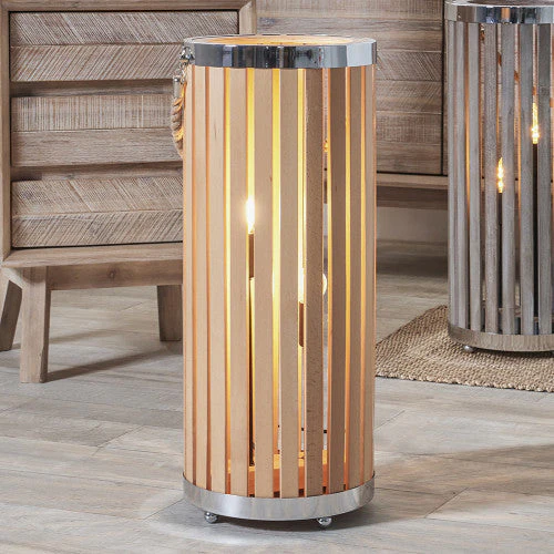 Austell Natural Wood Large Lantern Floor Lamp - Image 3