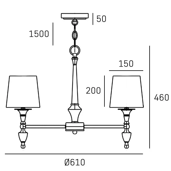 Austin 4Lt Multi-Arm Pendant - Various Colours - Image 5