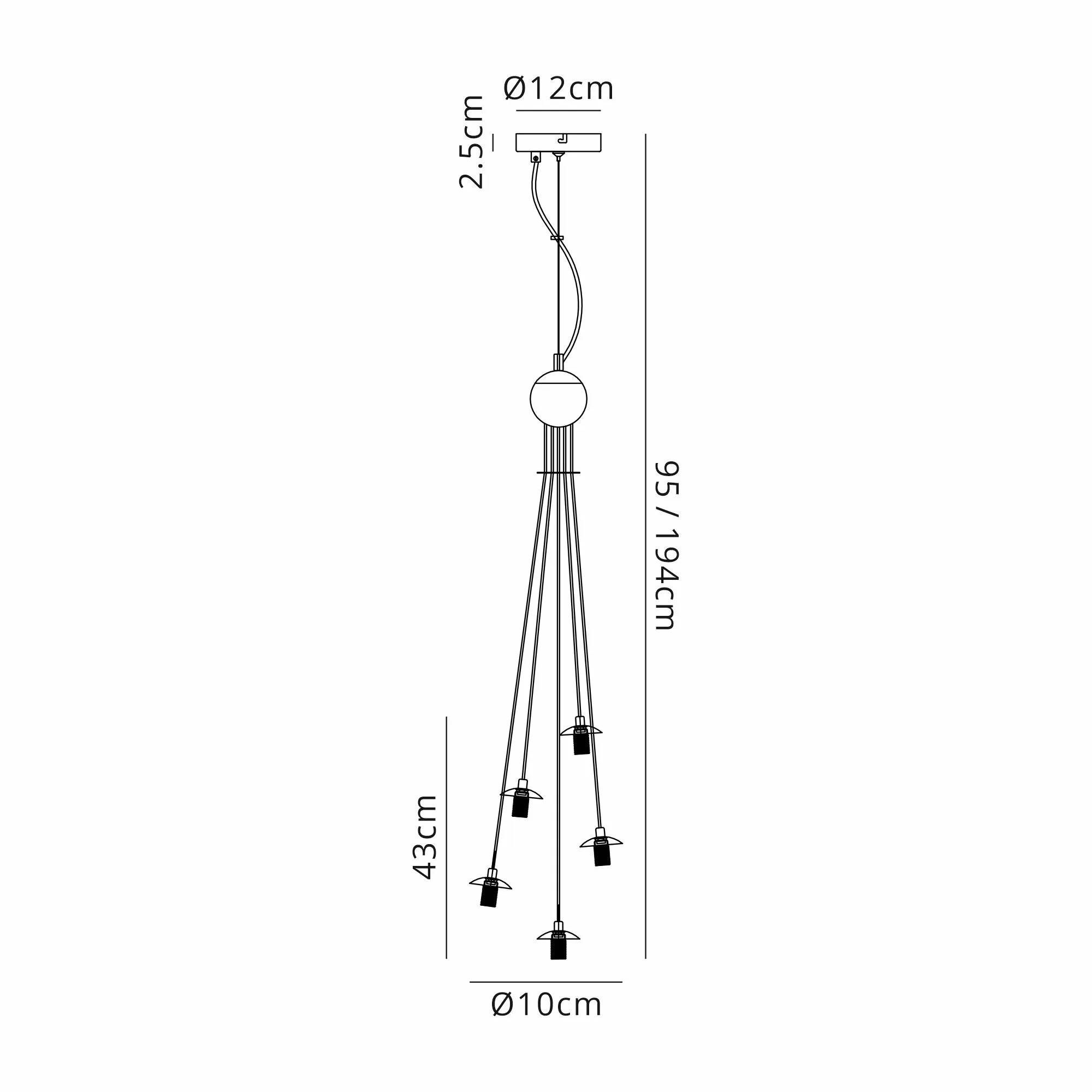 Seville 5 Light Cluster Pendant G9 - Image 28