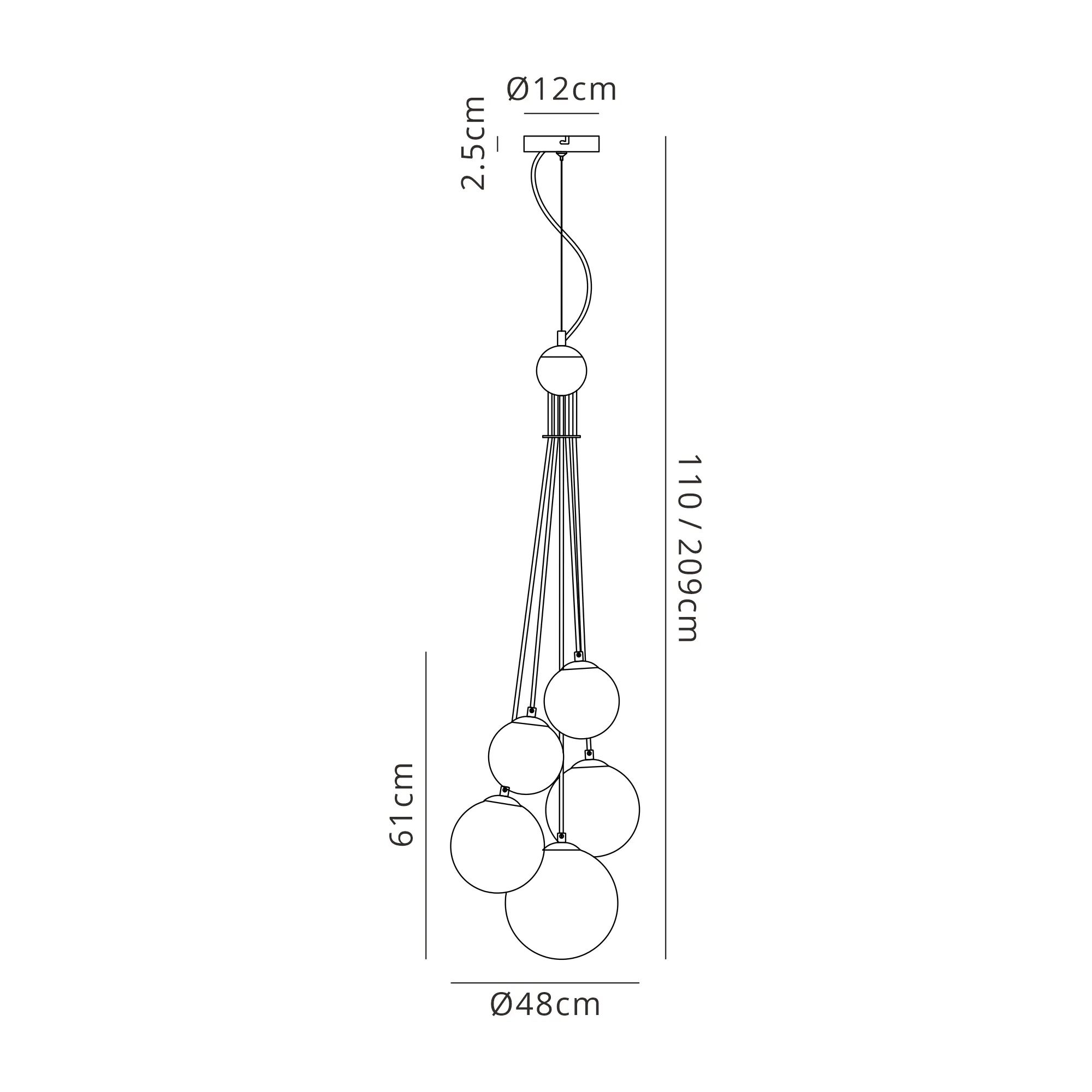 Seville 5 Light Cluster Pendant G9 - Image 74