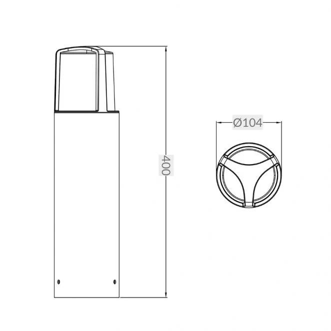 Austin IP44 Black Bollard Light - Small and Large - Image 3