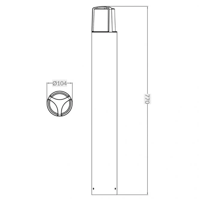 Austin IP44 Black Bollard Light - Small and Large - Image 4