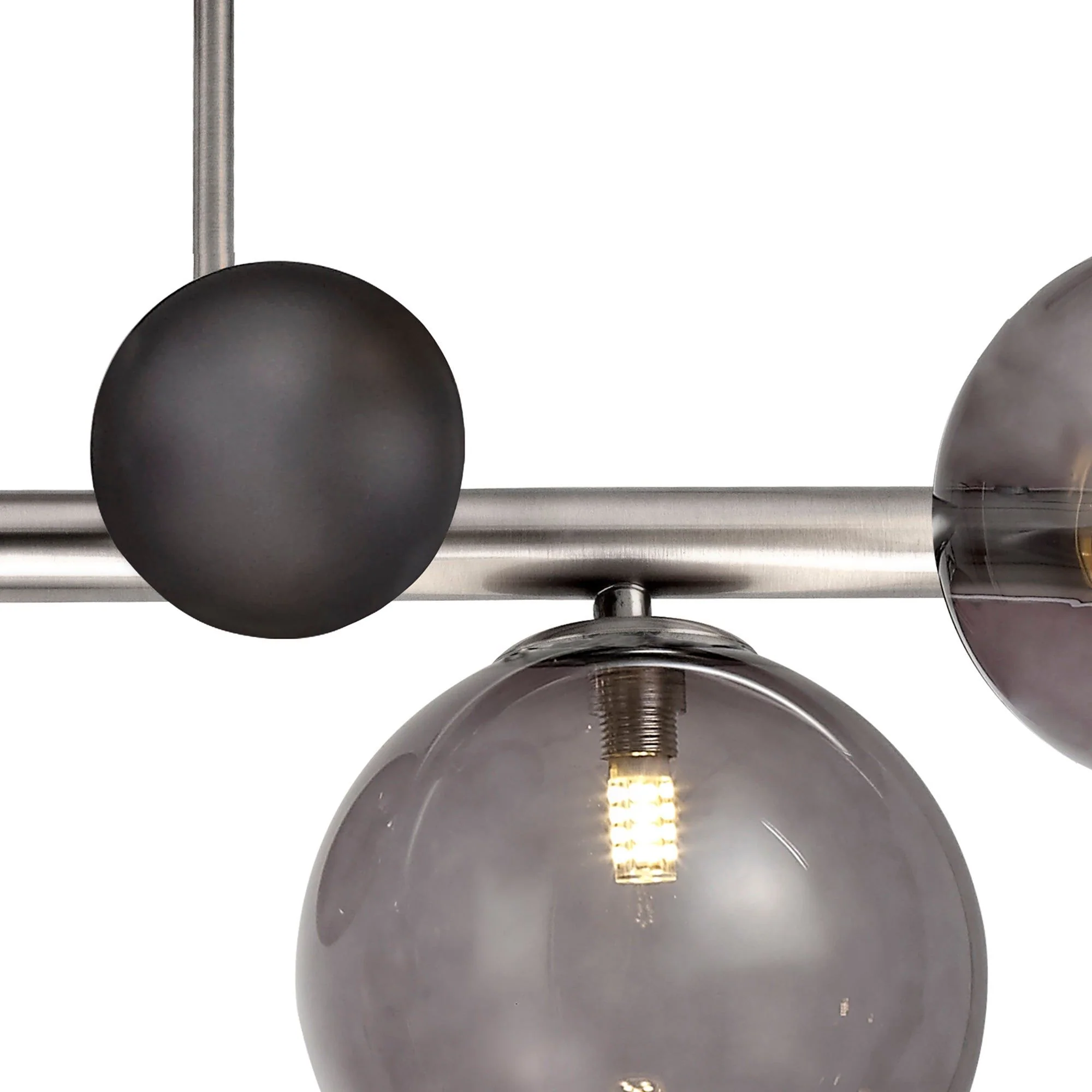 Seville Semi Flush 4lt Ceiling Light, Copper & Opal/Polished Chrome & Iridescent/Polished Chrome & Black, Smoked Glass - Image 10