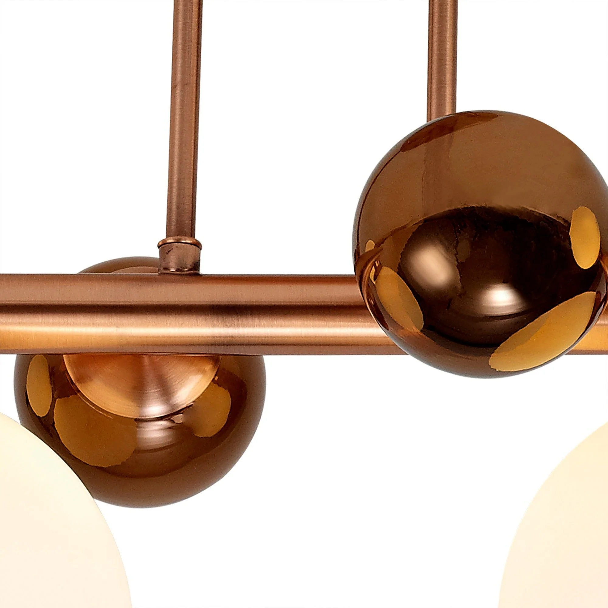 Seville Semi Flush 4lt Ceiling Light, Copper & Opal/Polished Chrome & Iridescent/Polished Chrome & Black, Smoked Glass - Image 3