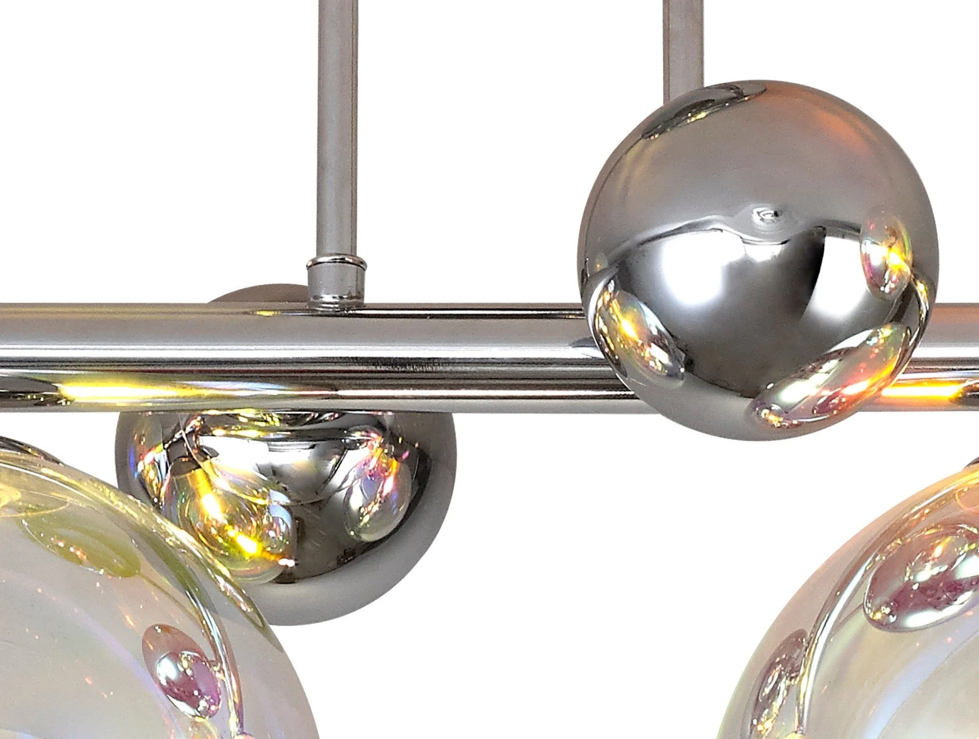 Seville Semi Flush 4lt Ceiling Light, Copper & Opal/Polished Chrome & Iridescent/Polished Chrome & Black, Smoked Glass - Image 7