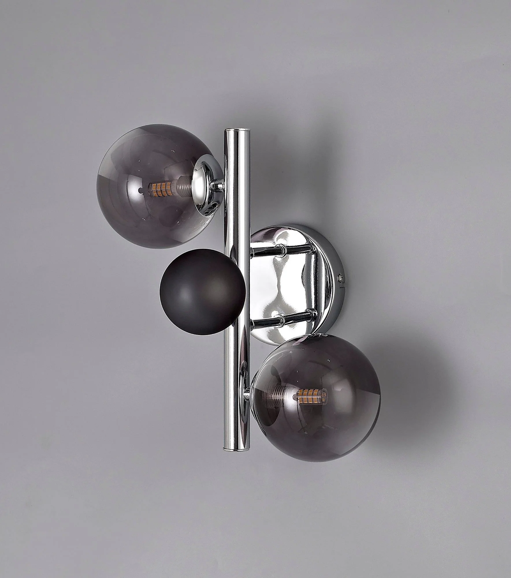 Seville Wall Light, 2Lt x G9, Copper & Opal/Polished Chrome & Iridescent/Polished Chrome & Black, Smoked Glass IP20 - Image 10