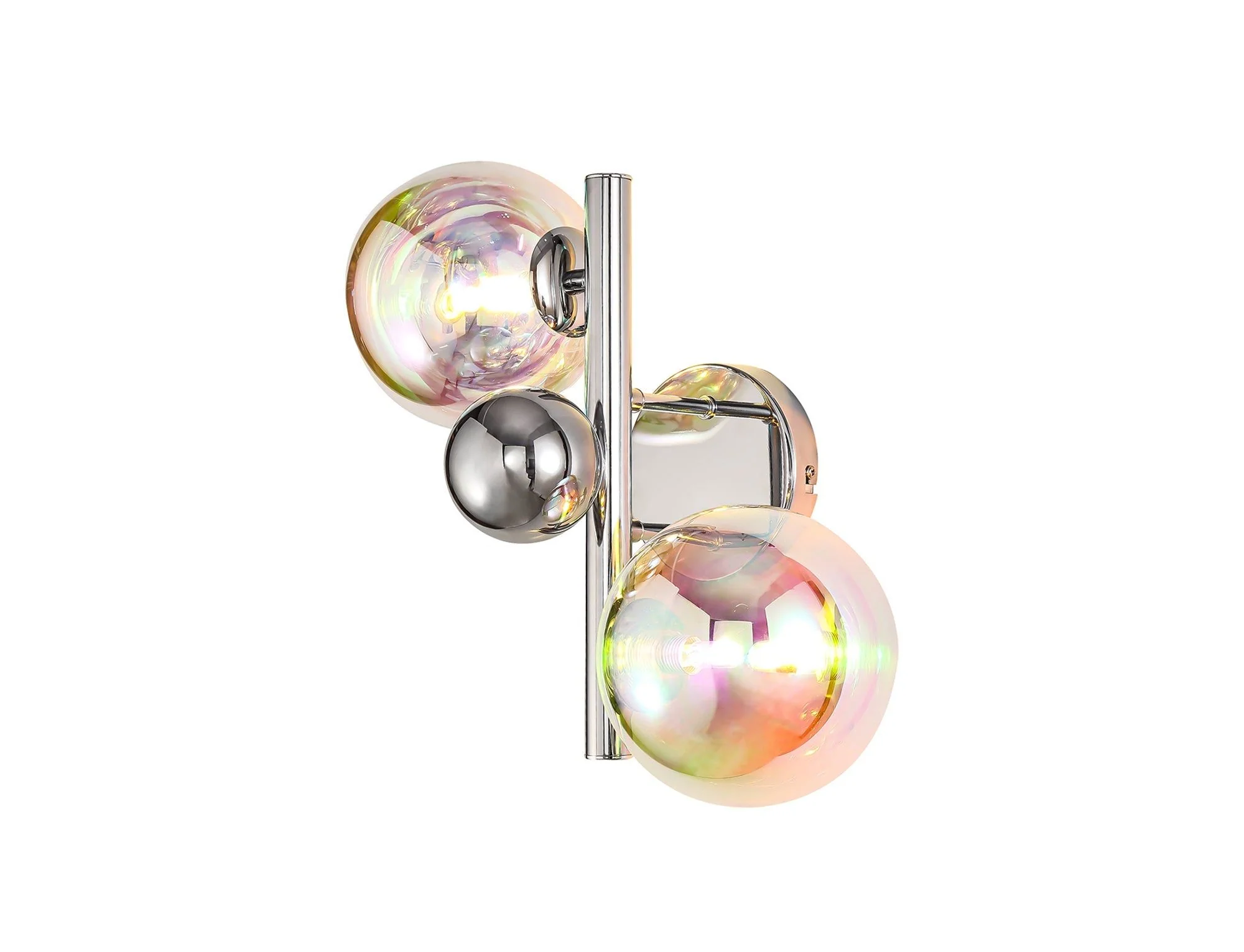 Seville Wall Light, 2Lt x G9, Copper & Opal/Polished Chrome & Iridescent/Polished Chrome & Black, Smoked Glass IP20 - Image 5