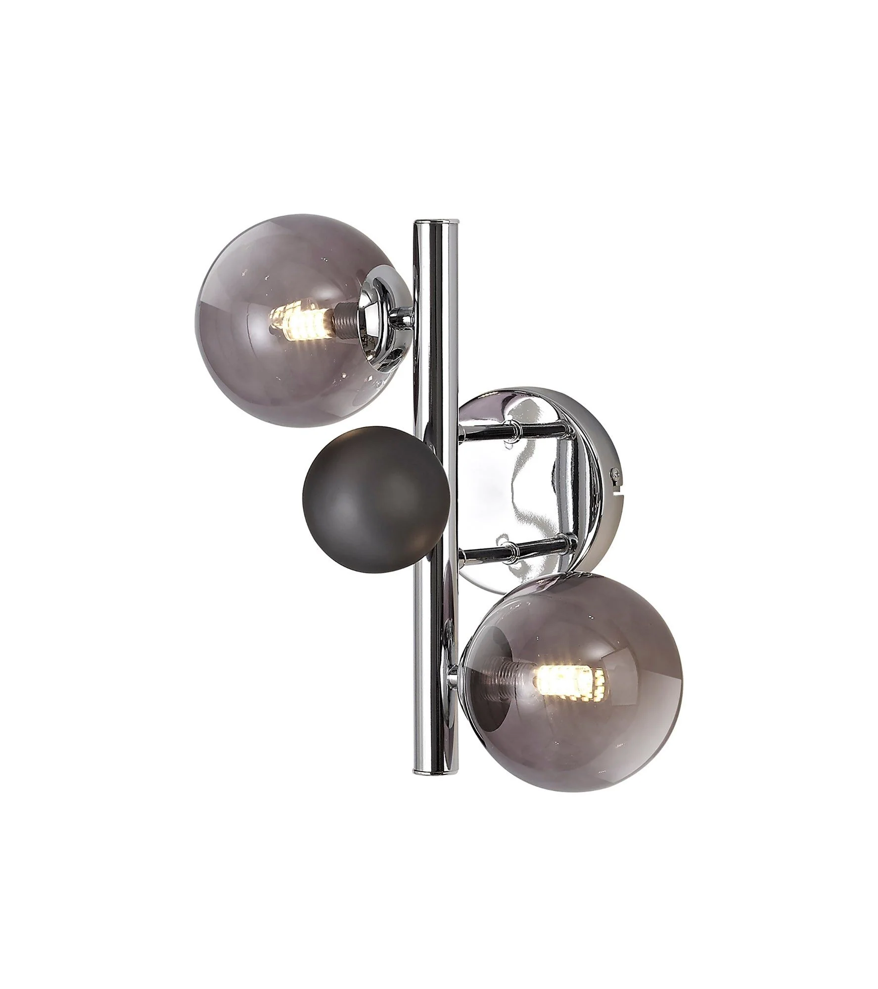 Seville Wall Light, 2Lt x G9, Copper & Opal/Polished Chrome & Iridescent/Polished Chrome & Black, Smoked Glass IP20 - Image 8