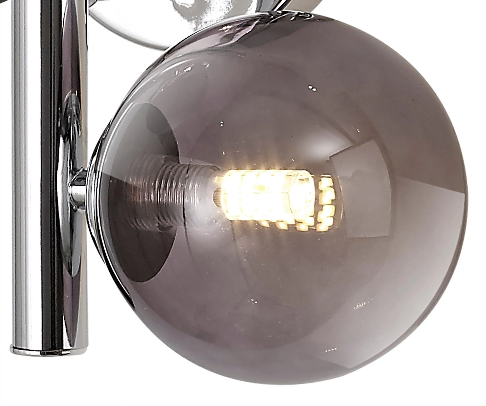 Seville Wall Light, 2Lt x G9, Copper & Opal/Polished Chrome & Iridescent/Polished Chrome & Black, Smoked Glass IP20 - Image 9