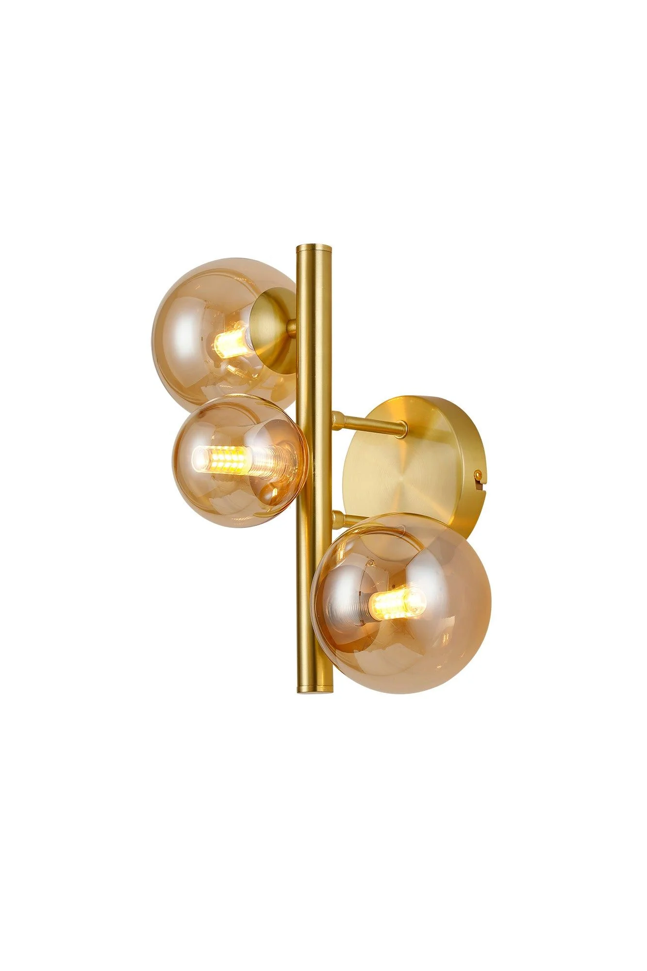 Seville 3 Lt Wall Light, Gold/Black/Nickel - Various Shade Finishes - Image 3