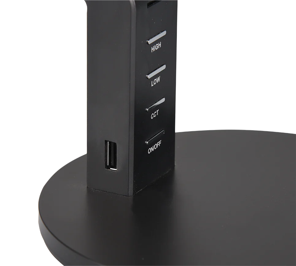 Ava Phone Charger Table Lamp - Black/White - Image 3