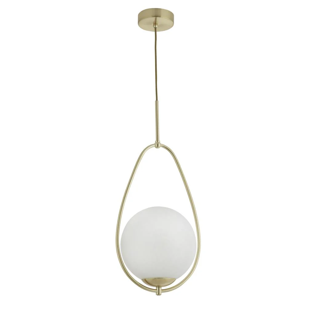 Avalon Pendant - Gold Metal & Opal Glass - Image 2