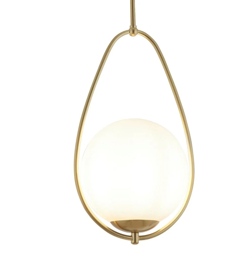Avalon Pendant - Gold Metal & Opal Glass - Image 4