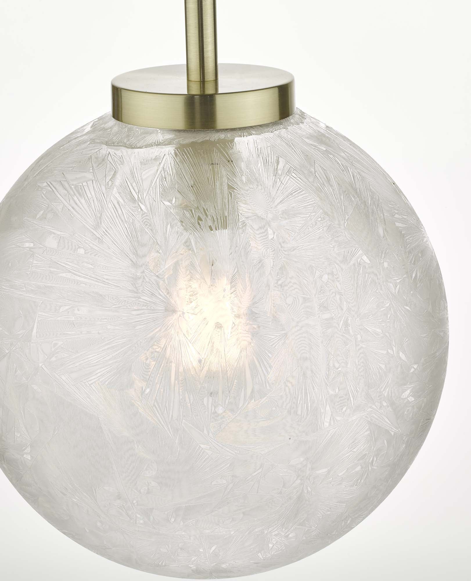 Avari 1 Light Pendant Satin Brass And Clear Frosted Glass - Image 2