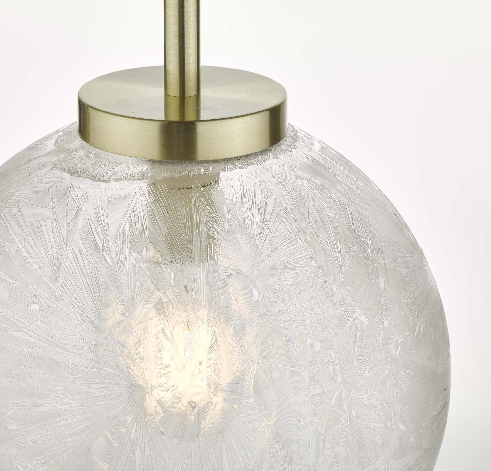 Avari 1 Light Pendant Satin Brass And Clear Frosted Glass - Image 3