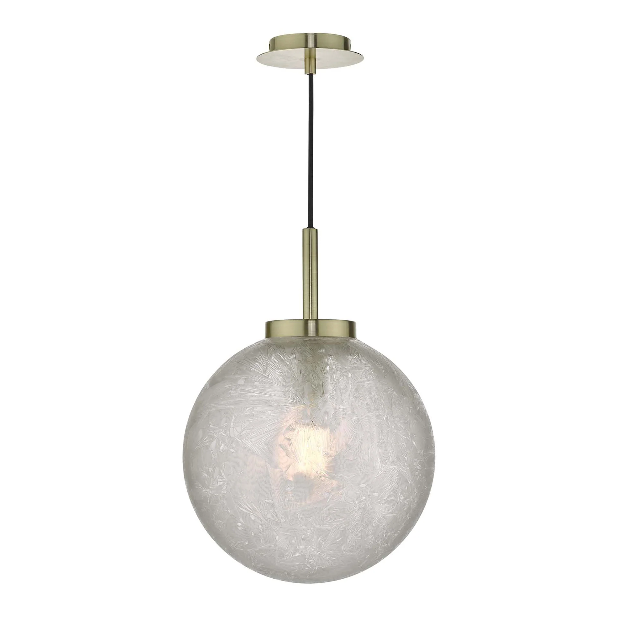 Avari 1 Light Pendant Satin Brass And Clear Frosted Glass - Image 5