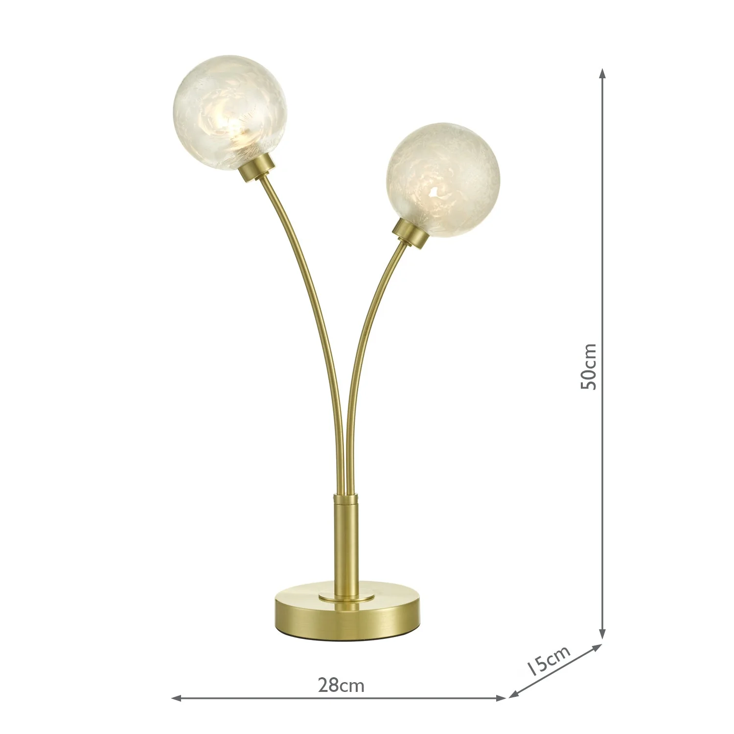 Avari 2 Light Table Lamp Satin Brass Glass  G9 - Image 7