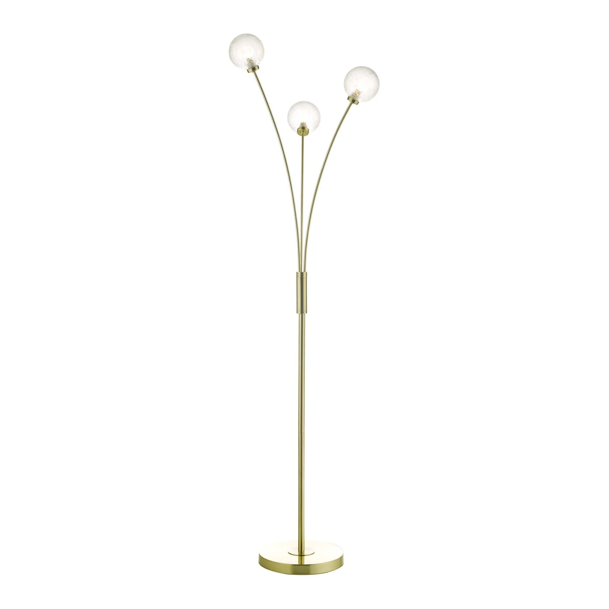 Avari 3 Light Floor Lamp Satin Brass/Satin Nickel Glass G9 - Image 4