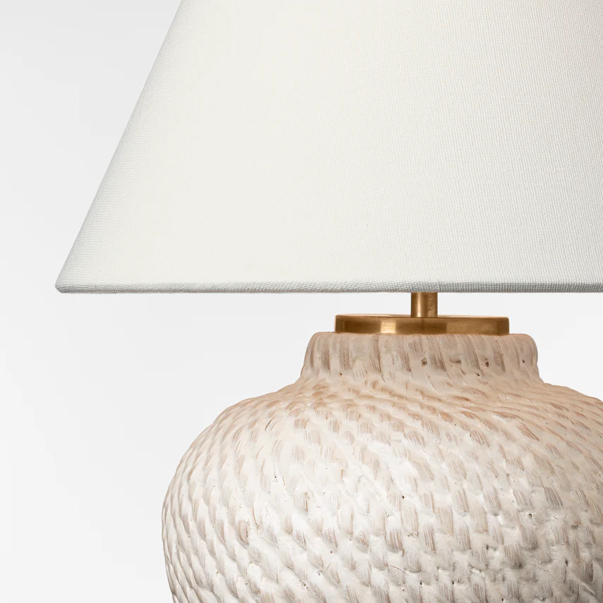 Avedon Table Lamp- Natural & Plaster White Rattan Finishes - Image 10