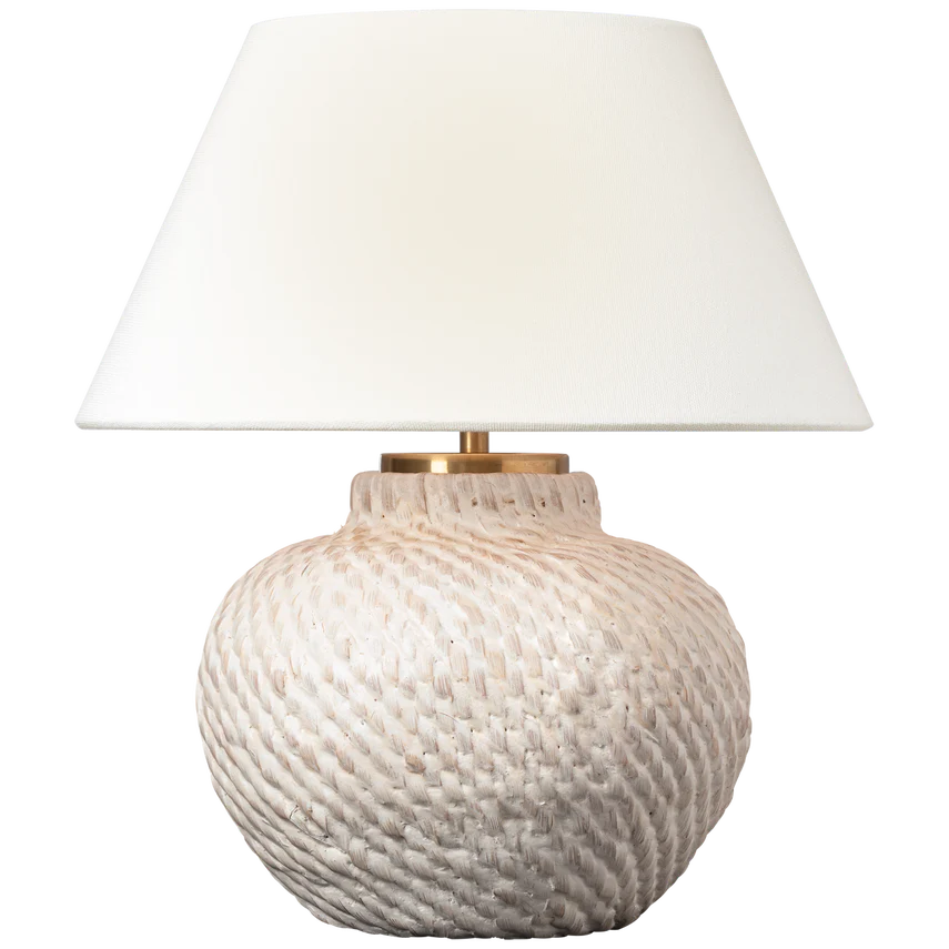 Avedon Table Lamp- Natural & Plaster White Rattan Finishes - Image 2