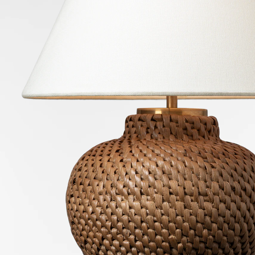 Avedon Table Lamp- Natural & Plaster White Rattan Finishes - Image 9