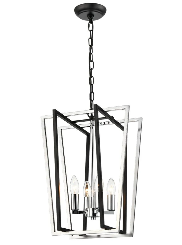 Aviator 4Lt Lantern - Matt Black & Aged Brass - Image 4