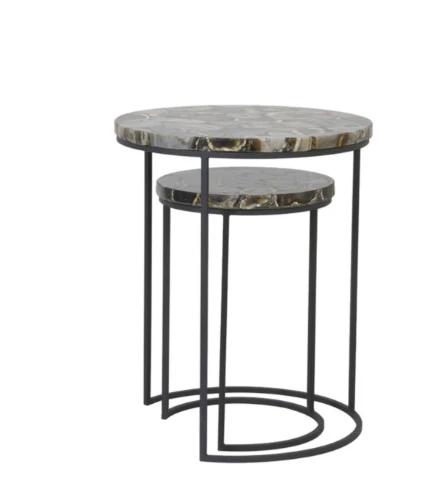 Axat Side Table- Antique Bronze/ Brown Black Finishes - Image 2