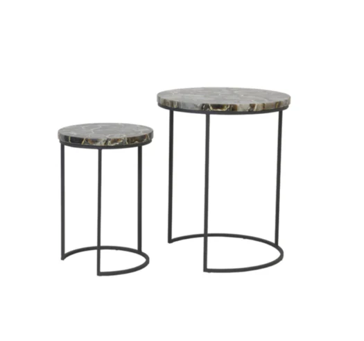 Axat Side Table- Antique Bronze/ Brown Black Finishes - Image 3