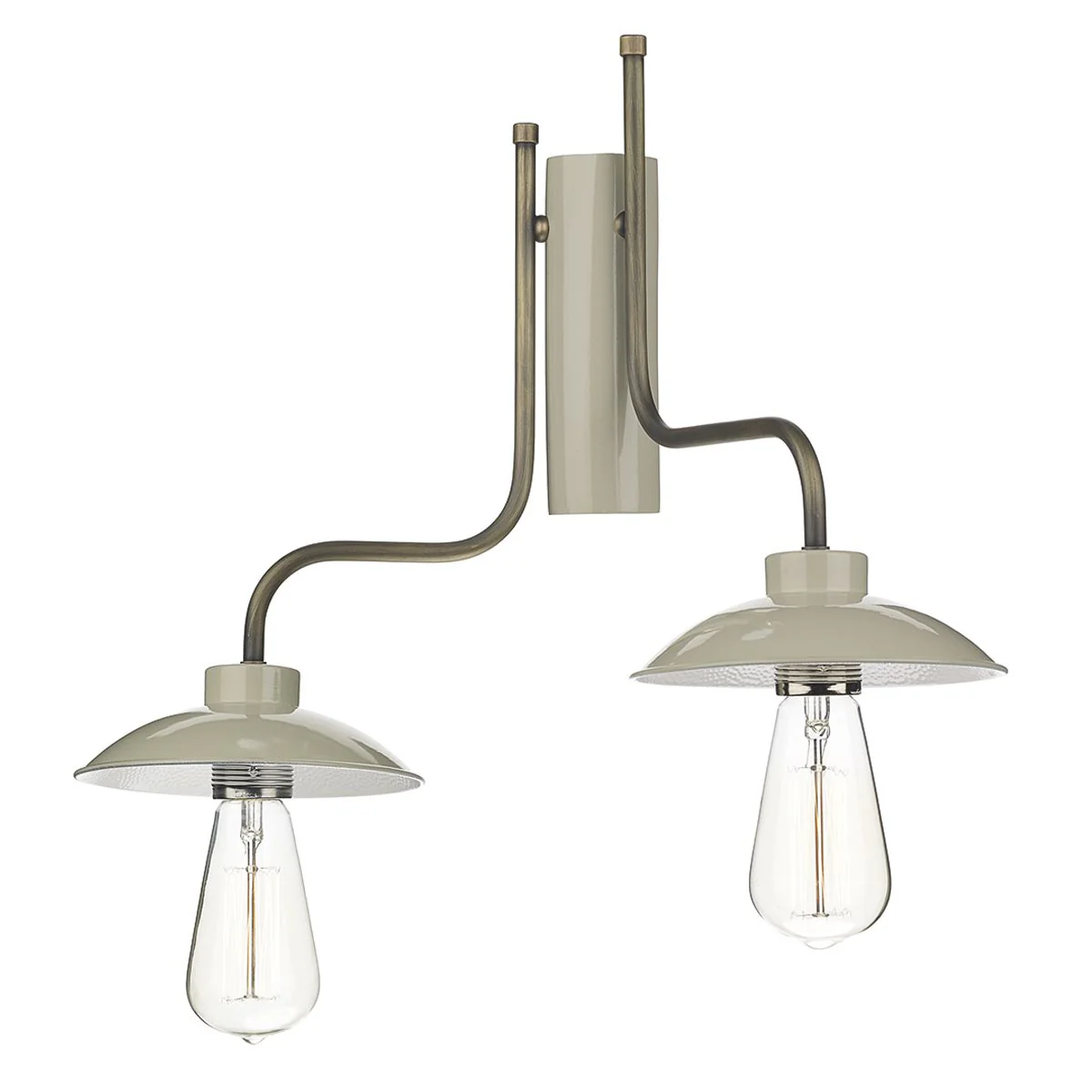 Axel 2 Light Wall Bracket Right/Left Hand Antique Brass/ French Cream