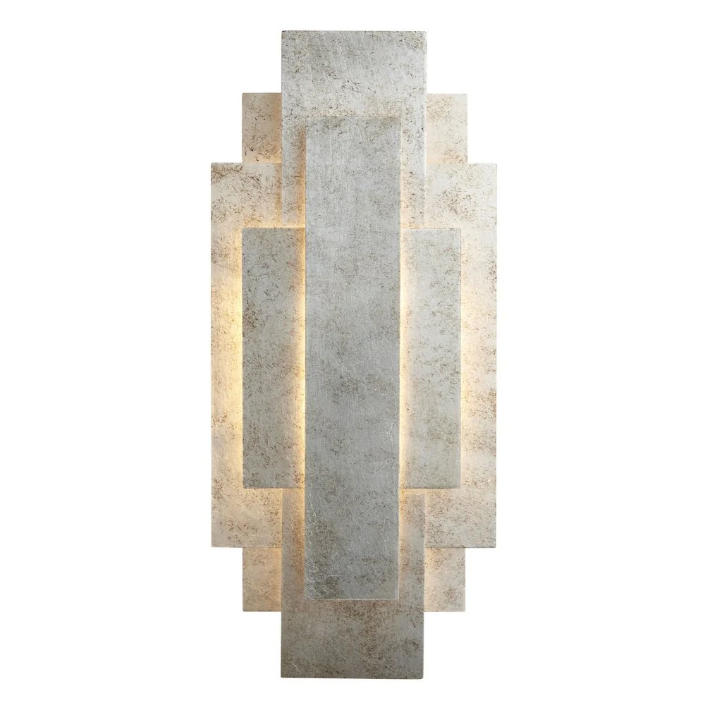 Aztec 2Lt Wall Light - Antique Gold Leaf/Antique Silver Leaf - Image 10