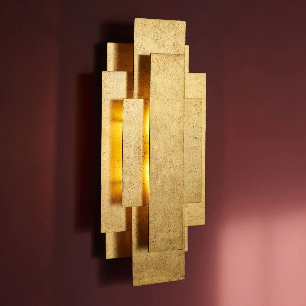 Aztec 2Lt Wall Light - Antique Gold Leaf/Antique Silver Leaf - Image 5